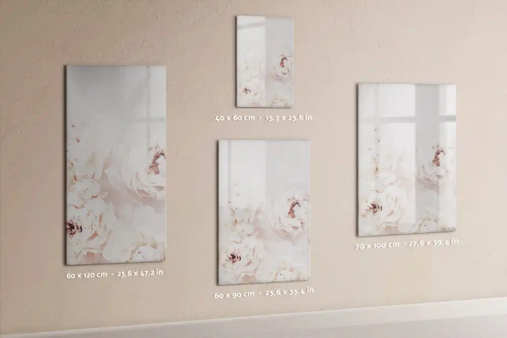 Tableau magnétique effaçable à motif pivoines roses