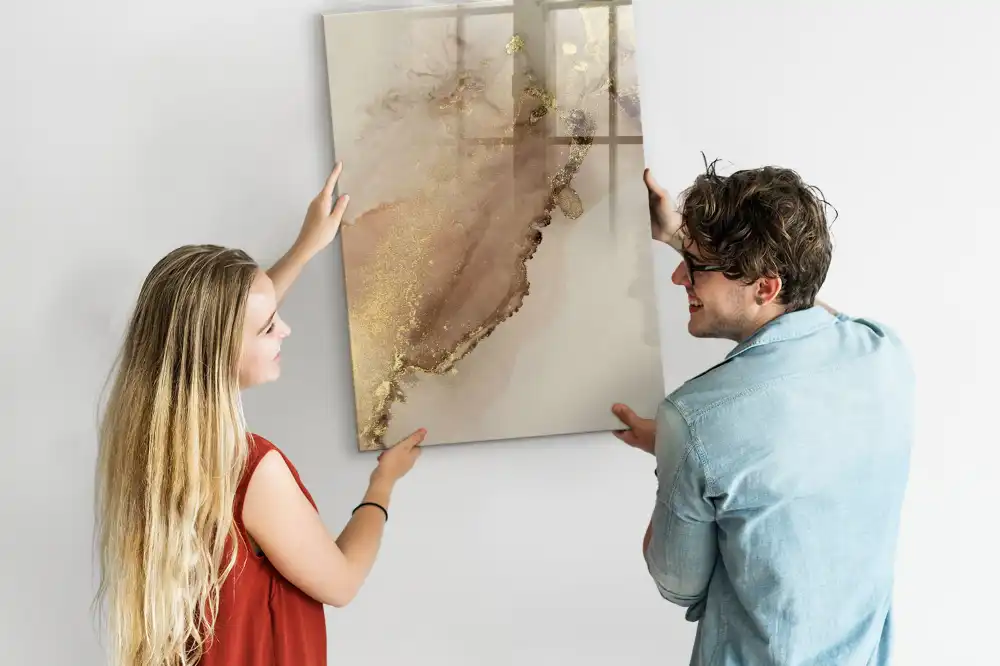 Tableau magnétique à dessin motif marbre avec paillettes