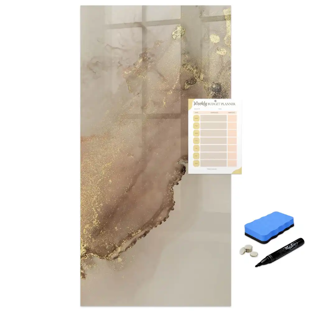 Tableau magnétique à dessin motif marbre avec paillettes