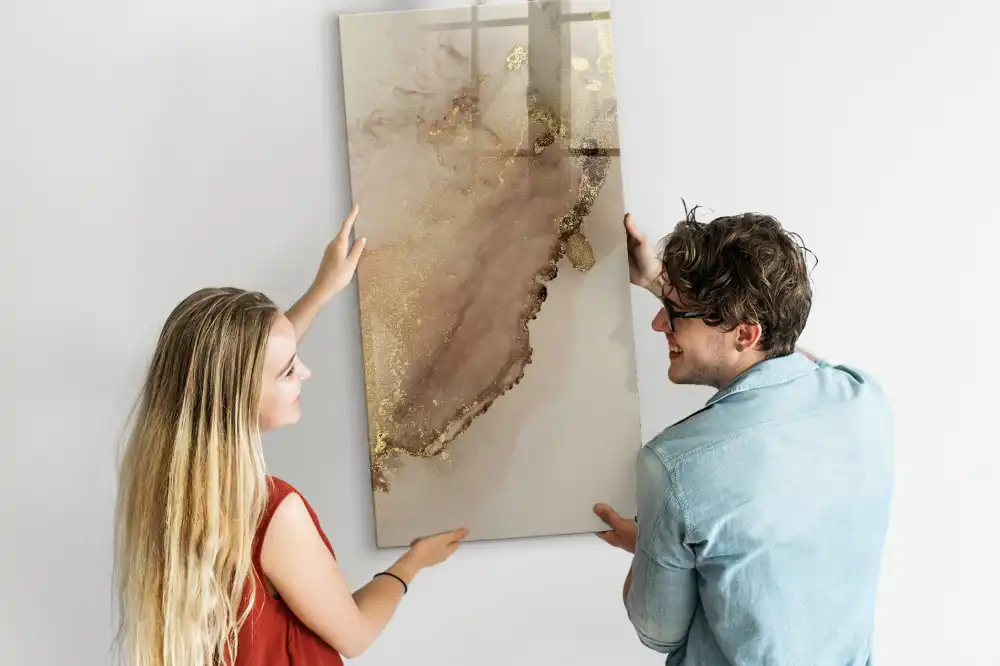 Tableau magnétique à dessin motif marbre avec paillettes