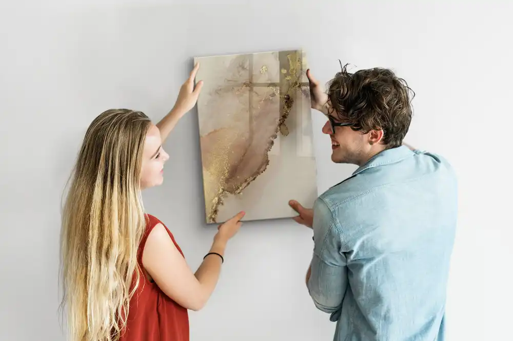 Tableau magnétique à dessin motif marbre avec paillettes