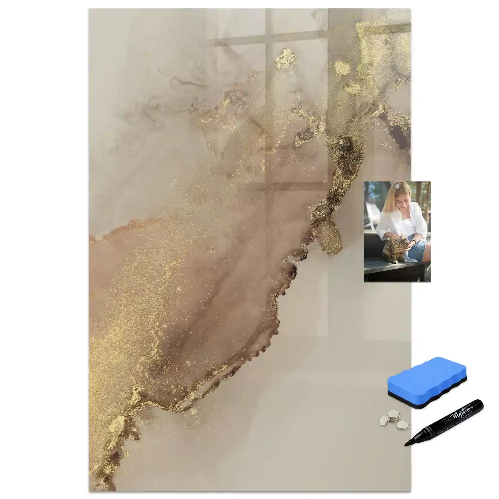 Tableau magnétique à dessin motif marbre avec paillettes