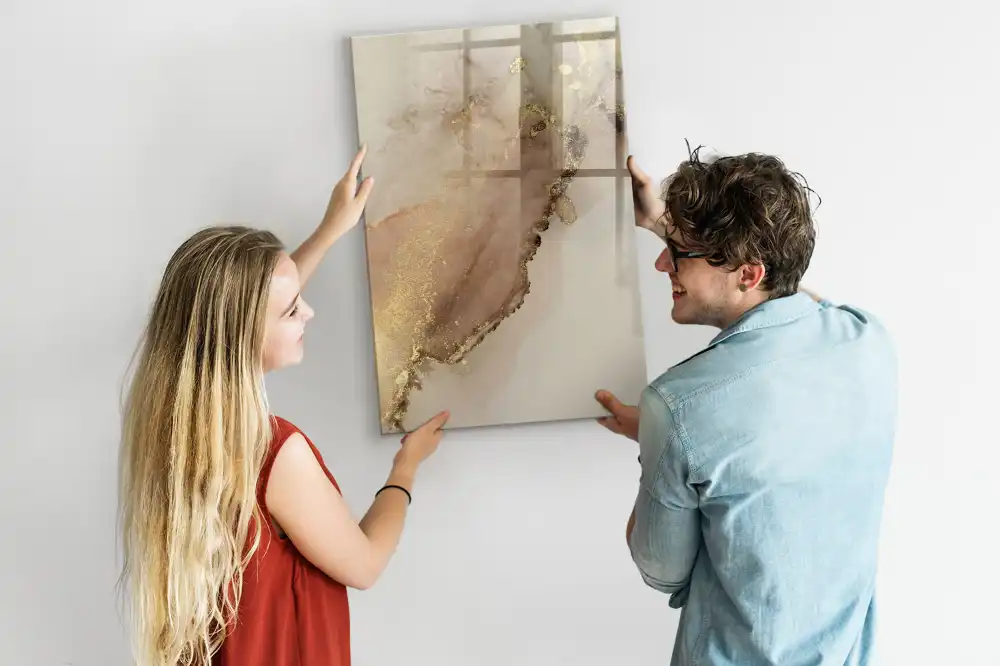 Tableau magnétique à dessin motif marbre avec paillettes