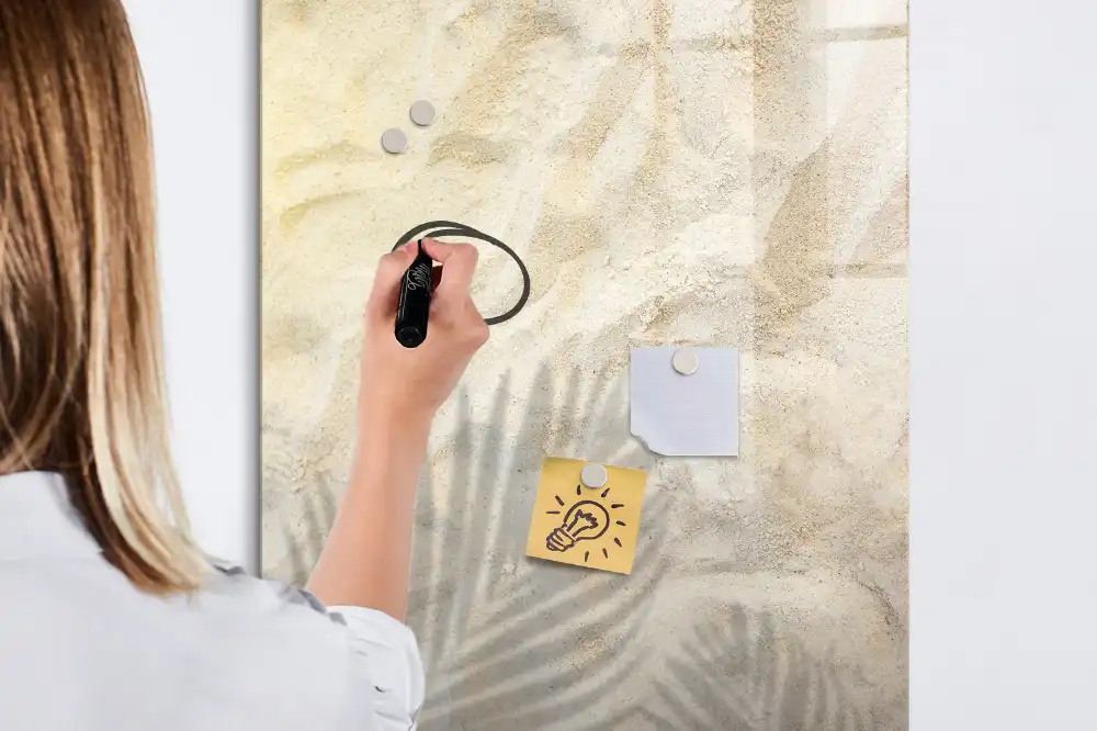 Tableau magnétique pour écriture motif sable chaud d'été