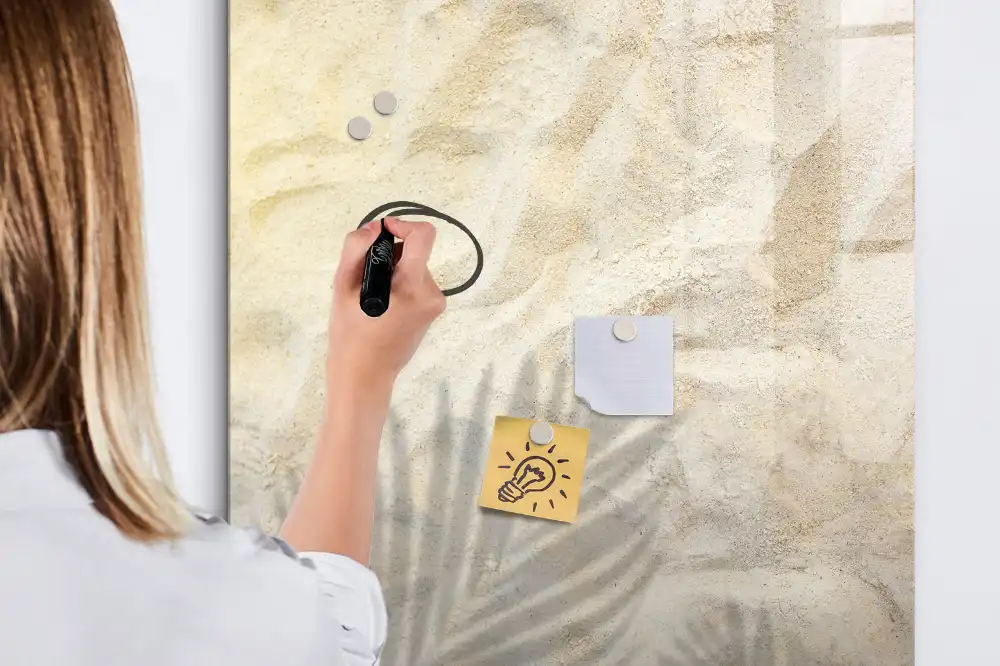 Tableau magnétique pour écriture motif sable chaud d'été