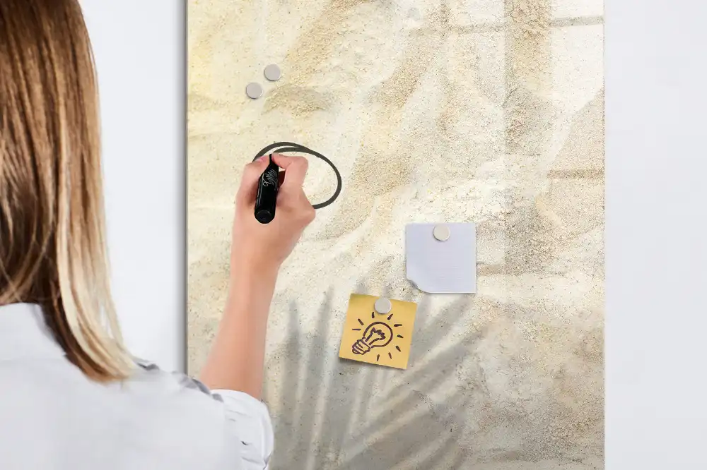 Tableau magnétique pour écriture motif sable chaud d'été