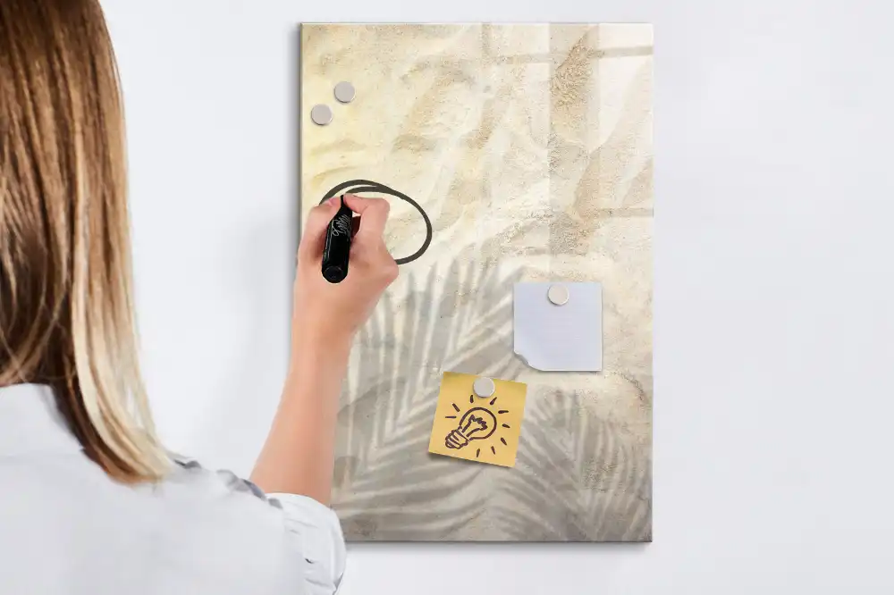 Tableau magnétique pour écriture motif sable chaud d'été
