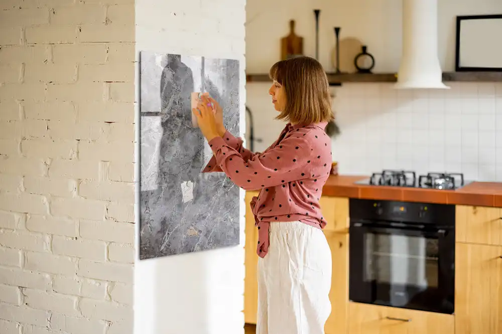 Tableau magnétique avec feutre granit foncé