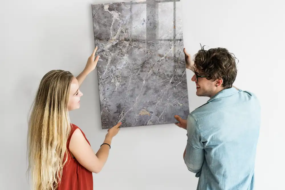 Tableau magnétique avec feutre granit foncé