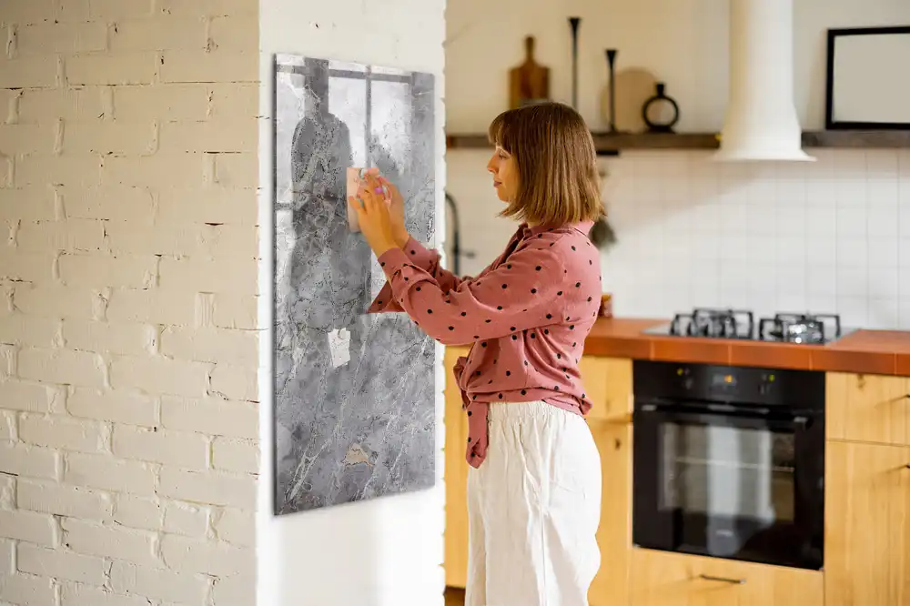 Tableau magnétique avec feutre granit foncé