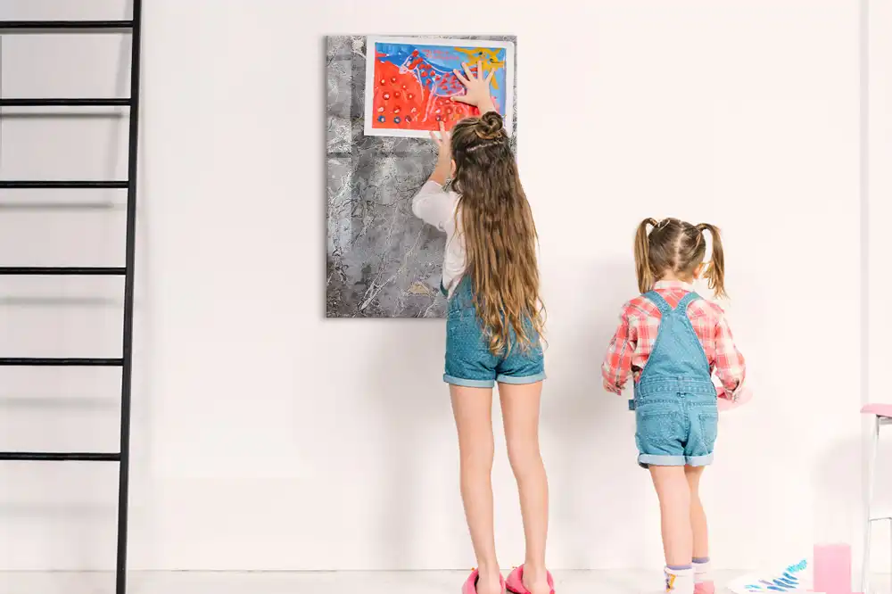 Tableau magnétique avec feutre granit foncé