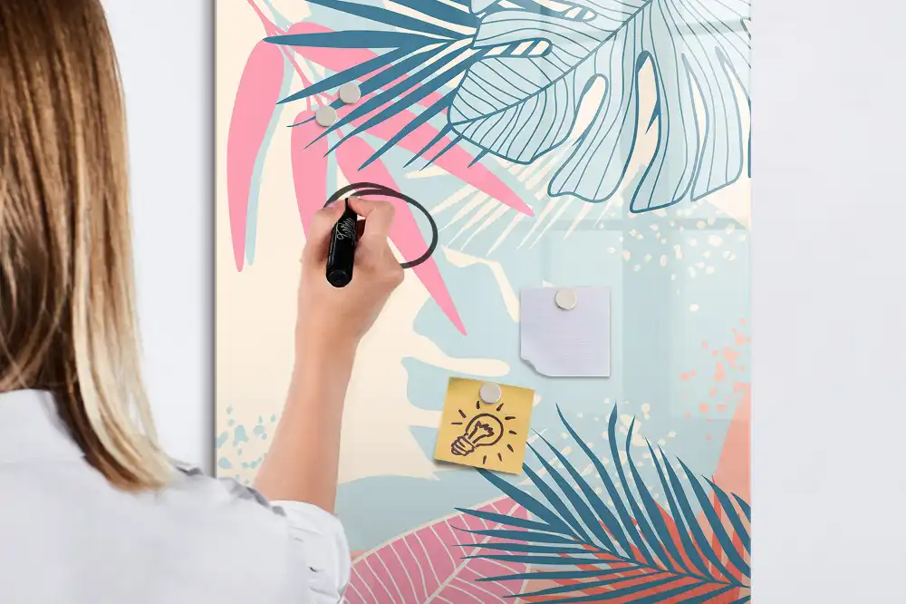 Tableau magnétique pour dessin à motifs de feuilles subtiles