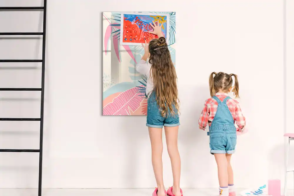 Tableau magnétique pour dessin à motifs de feuilles subtiles