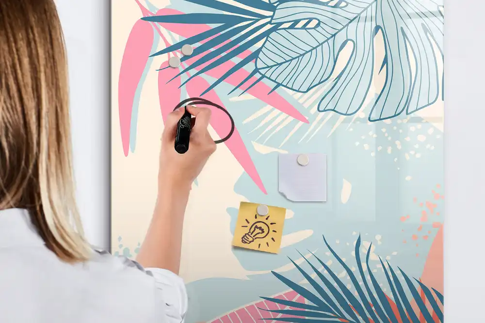 Tableau magnétique pour dessin à motifs de feuilles subtiles