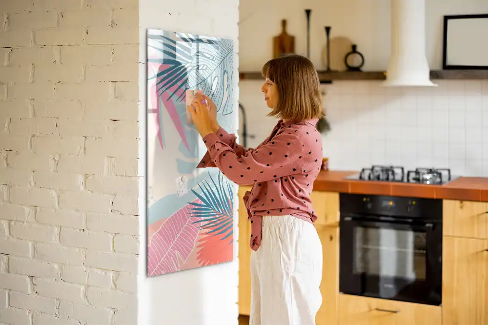 Tableau magnétique pour dessin à motifs de feuilles subtiles