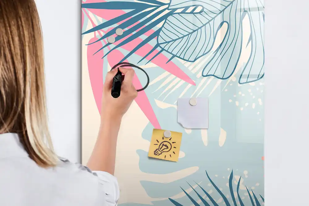 Tableau magnétique pour dessin à motifs de feuilles subtiles