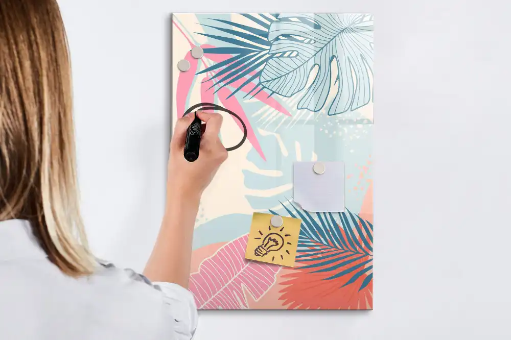 Tableau magnétique pour dessin à motifs de feuilles subtiles