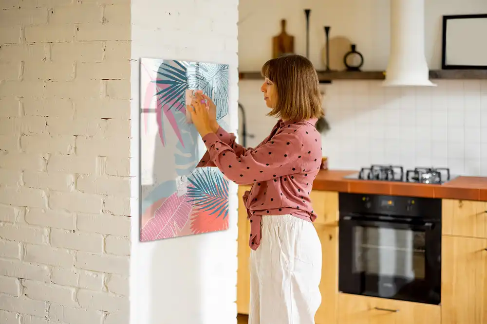Tableau magnétique pour dessin à motifs de feuilles subtiles