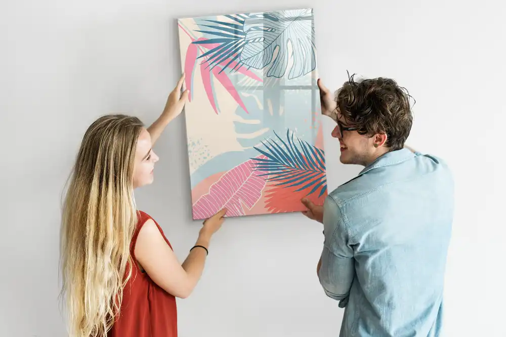 Tableau magnétique pour dessin à motifs de feuilles subtiles