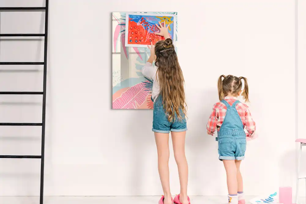 Tableau magnétique pour dessin à motifs de feuilles subtiles