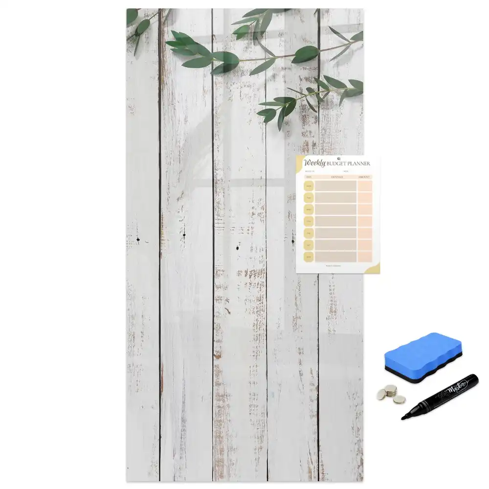 Tableau blanc magnétique effaçable à sec avec cadre en bois