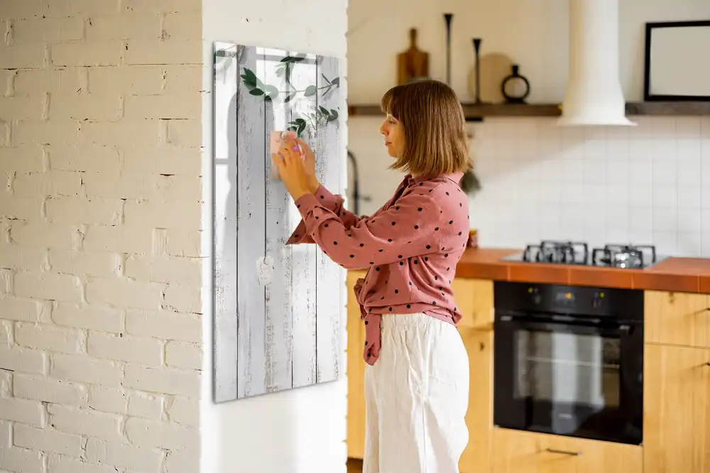 Tableau blanc magnétique effaçable à sec avec cadre en bois