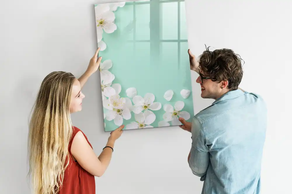 Tableau magnétique avec feutres motif bourgeons en fleurs