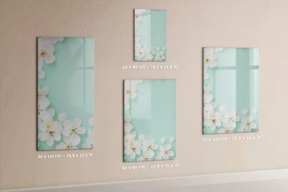 Tableau magnétique avec feutres motif bourgeons en fleurs