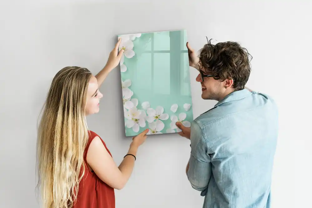 Tableau magnétique avec feutres motif bourgeons en fleurs