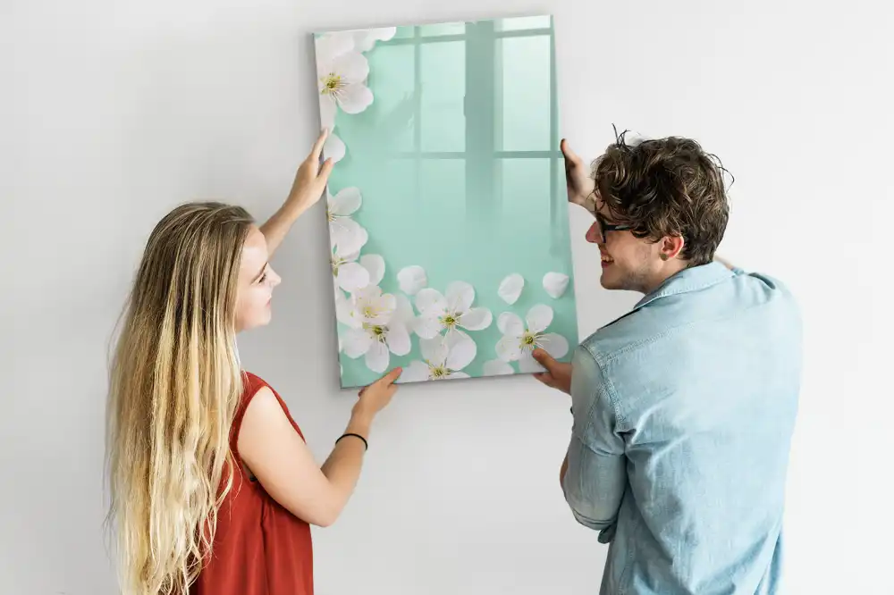 Tableau magnétique avec feutres motif bourgeons en fleurs