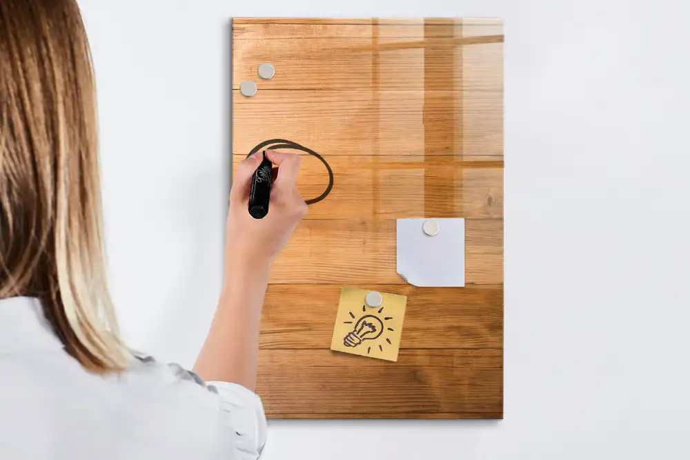 Tableau magnétique pour dessin avec cadre en bois mural
