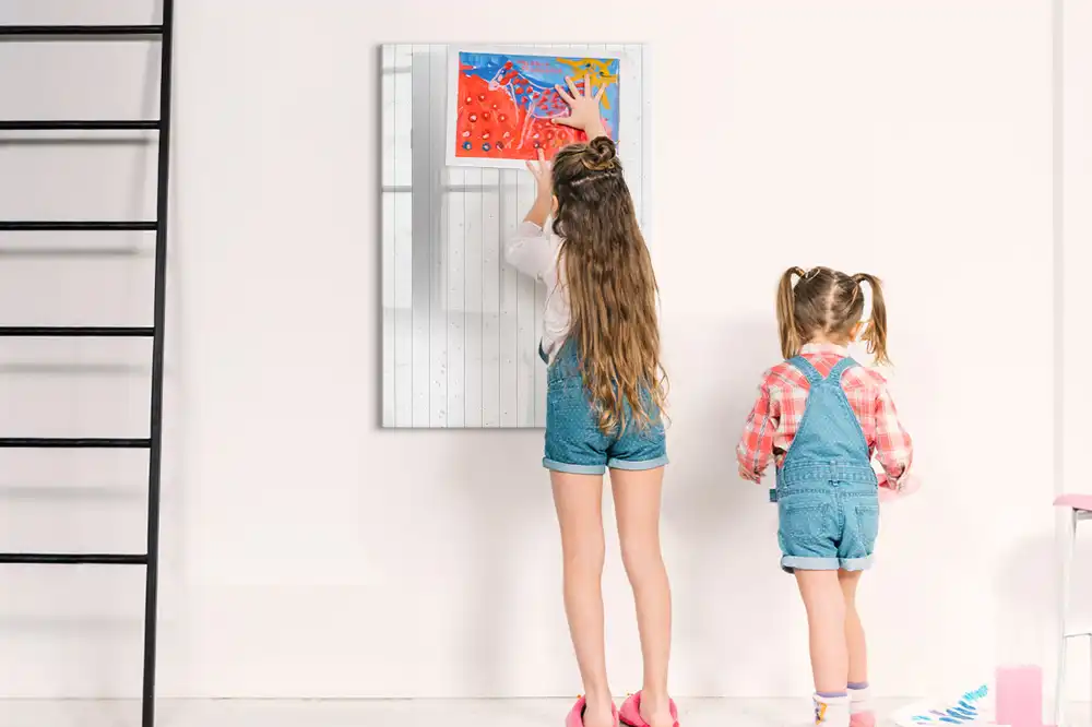 Tableau magnétique en bois brut pour écriture