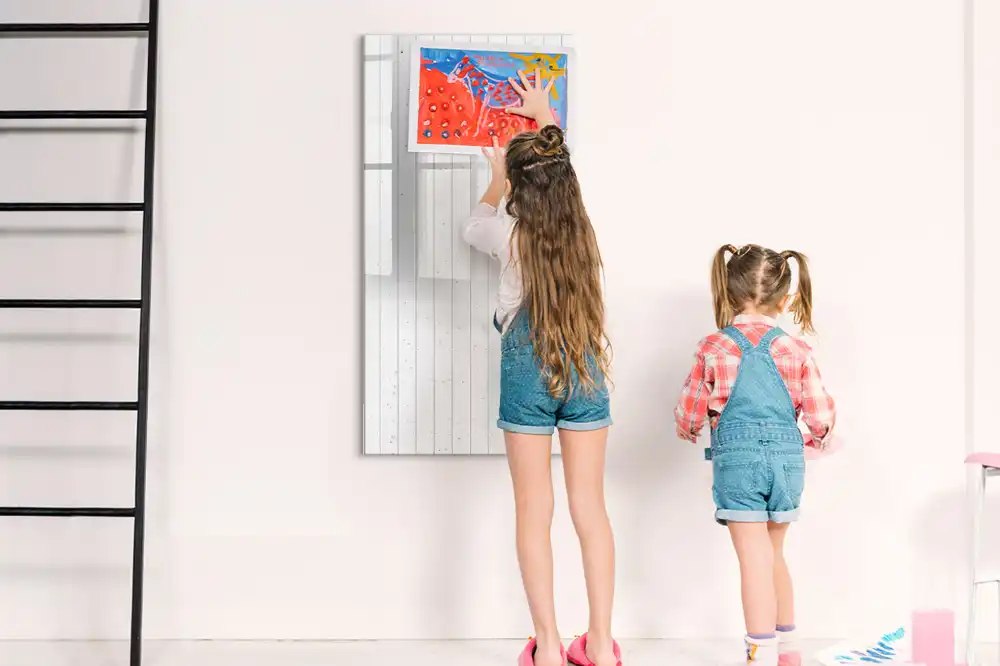 Tableau magnétique en bois brut pour écriture