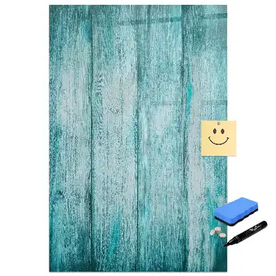 Tableau blanc magnétique effaçable à sec avec cadre en bois bleu