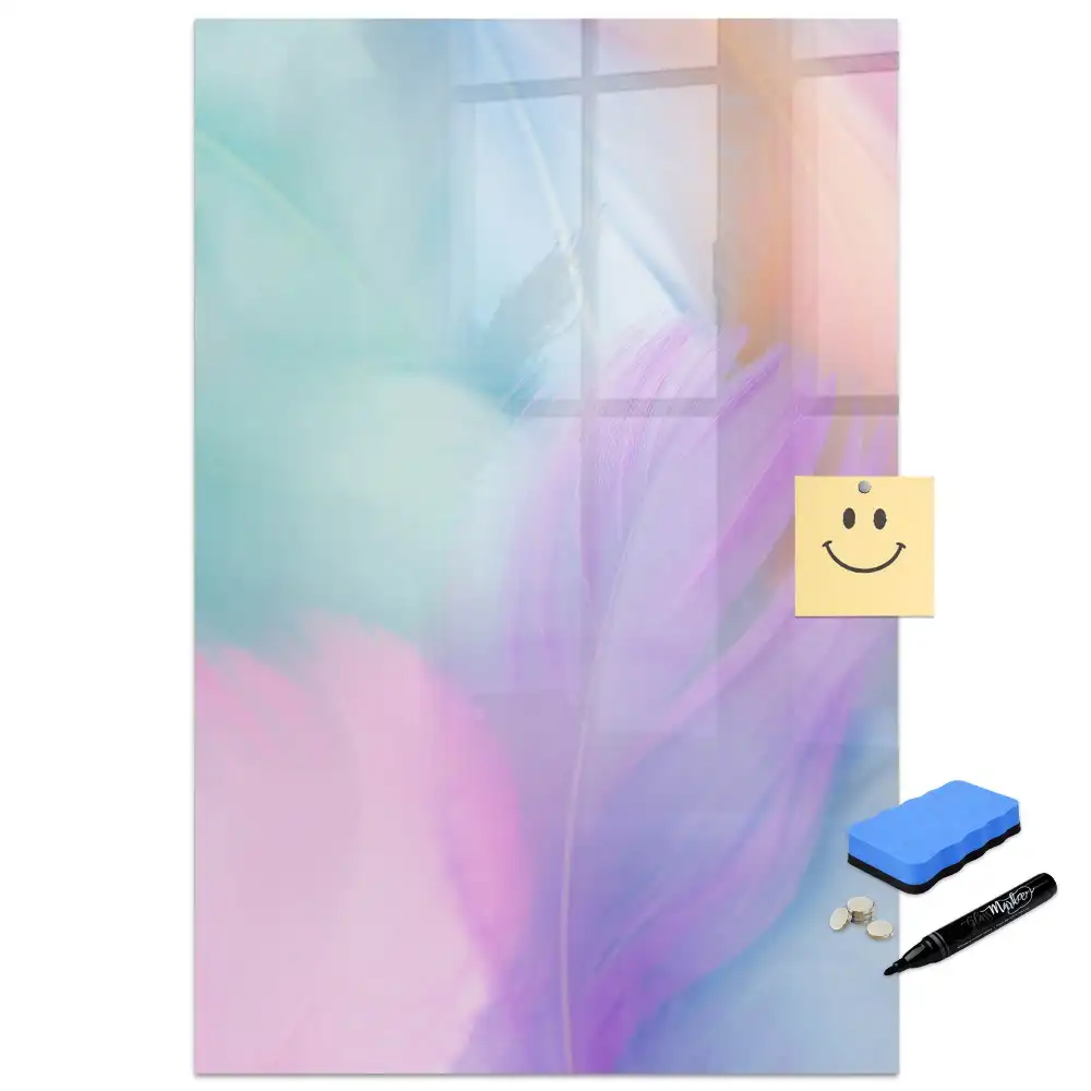 Tableau magnétique avec feutres aux teintes pastel