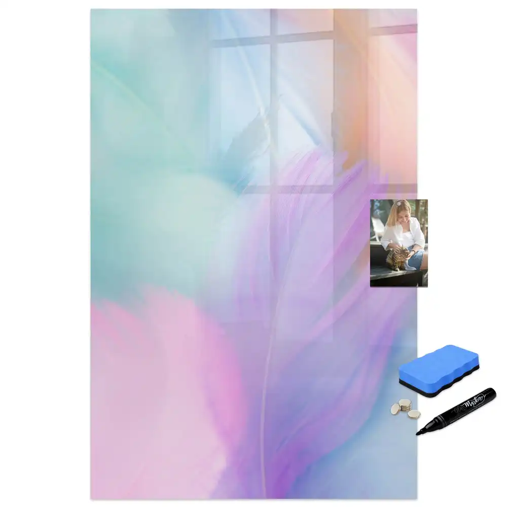 Tableau magnétique avec feutres aux teintes pastel