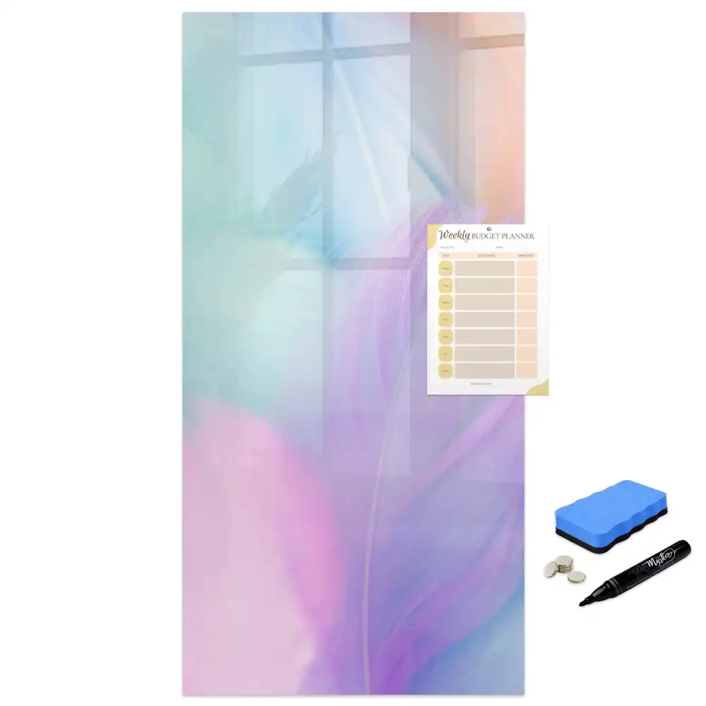 Tableau magnétique avec feutres aux teintes pastel