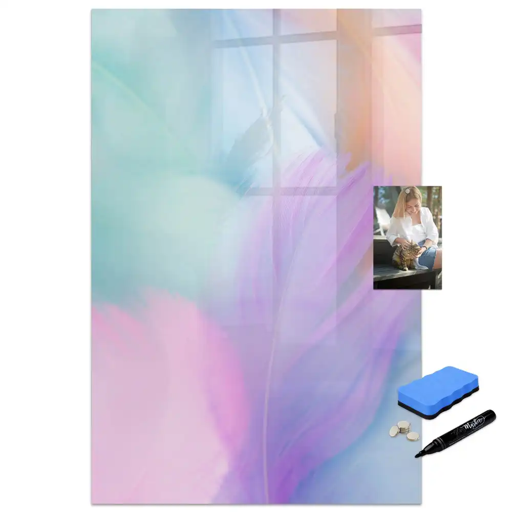 Tableau magnétique avec feutres aux teintes pastel