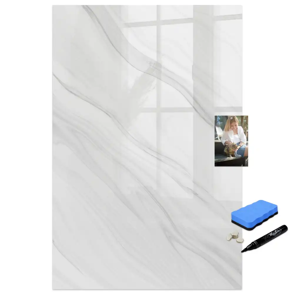 Tableau magnétique effaçable à motif vagues de marbre