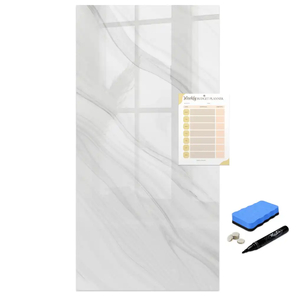 Tableau magnétique effaçable à motif vagues de marbre