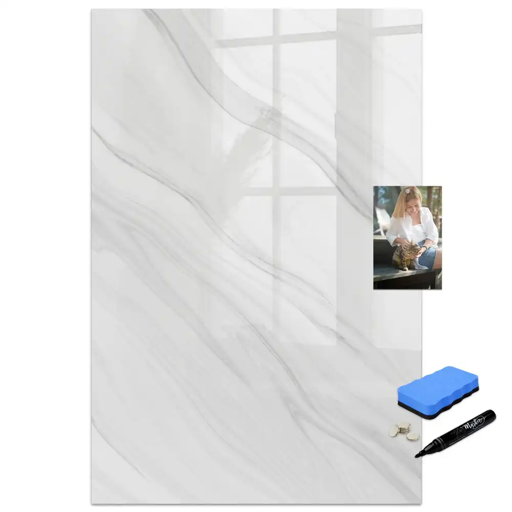 Tableau magnétique effaçable à motif vagues de marbre