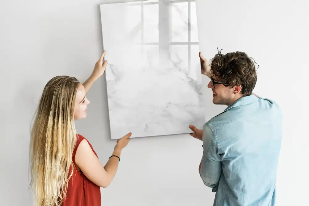 Tableau magnétique effaçable à motif marbre classique