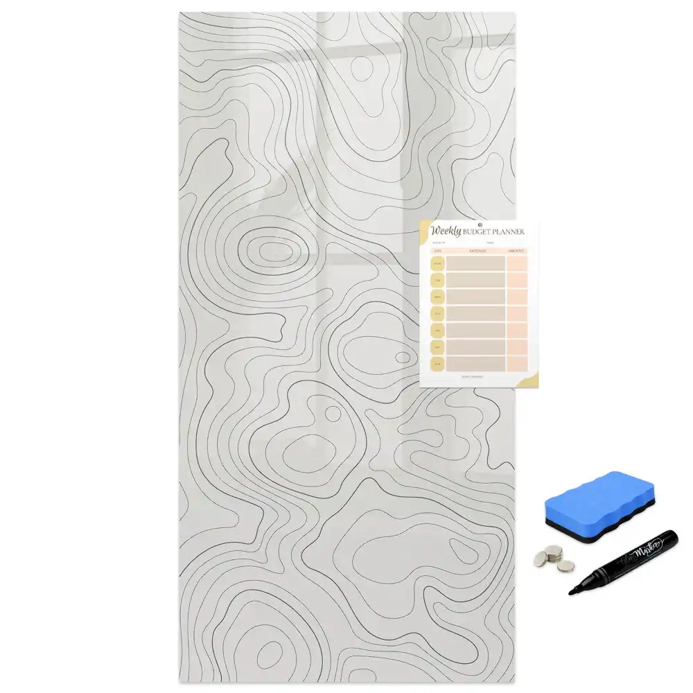 Tableau magnétique avec feutre et motif à lignes abstraites