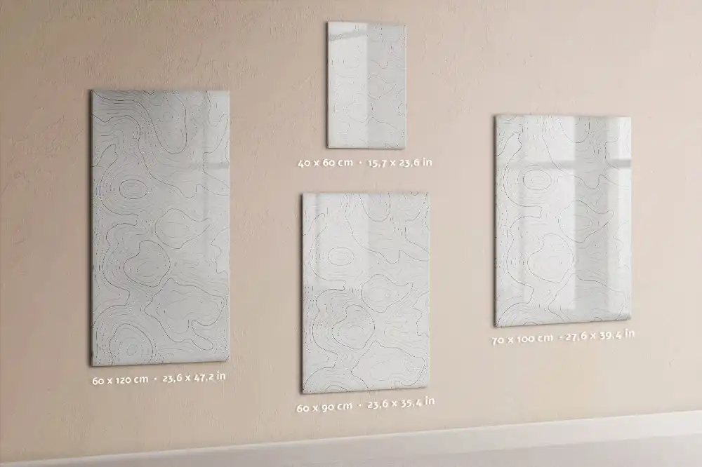Tableau magnétique avec feutre et motif à lignes abstraites