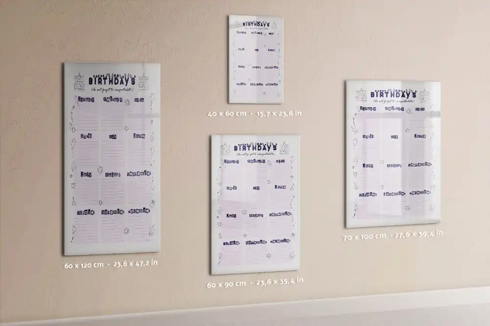 Tableau magnétique calendrier d'anniversaire pour écriture