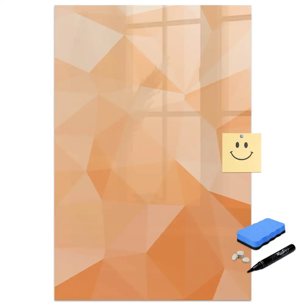Tableau blanc magnétique effaçable à sec motif triangles