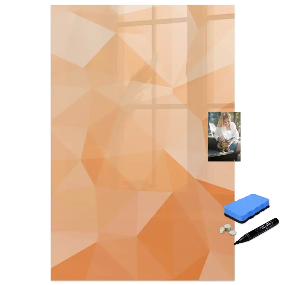 Tableau blanc magnétique effaçable à sec motif triangles