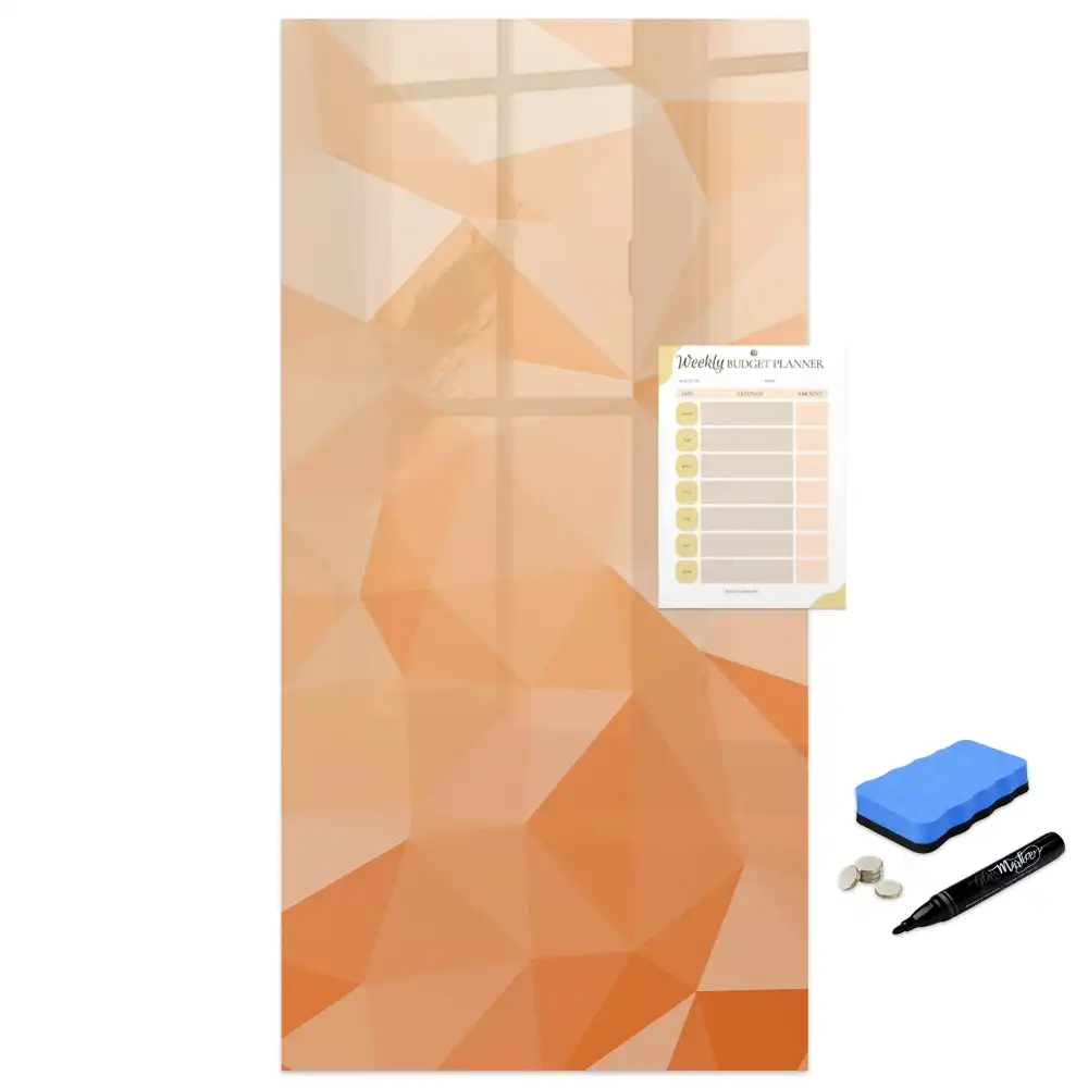 Tableau blanc magnétique effaçable à sec motif triangles