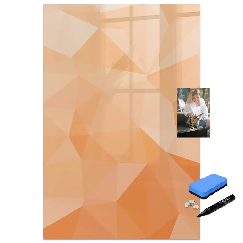 Tableau blanc magnétique effaçable à sec motif triangles