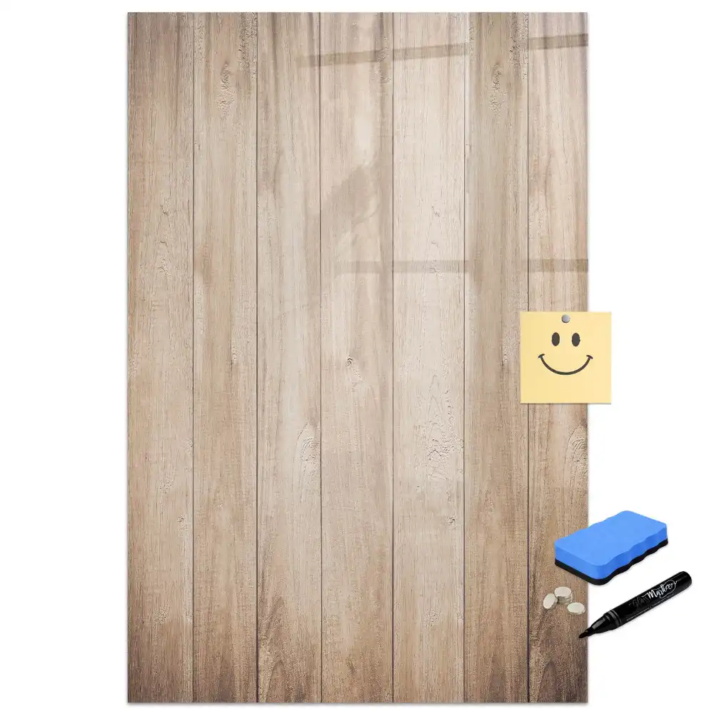 Tableau effaçable magnétique en bois clair